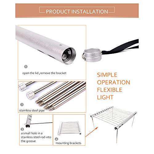 KKmoon Churrasqueira portátil de aço inoxidável Grelha compacta dobrável para churrasco Mini-bolso G