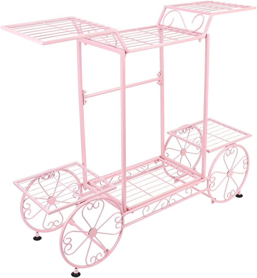 Garden Wrought Iron Plant Stand Shelving Unit 6 Tiers Flower Pots Display Rack