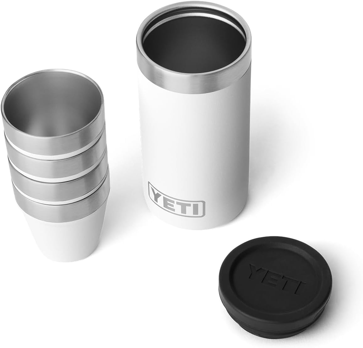 YETI Rambler Shot Glasses with Carrying Case, White, ONE