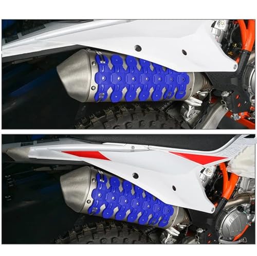 Protector de escape para rutas off-road en KTM y Husqvarna cubierta térmica roja 4