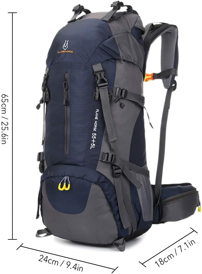 60L Hiking Backpack Water-resistant Outdoor Sport Trekking Mountaineering Travel Backpack with Shoe Compartment for Men and Women