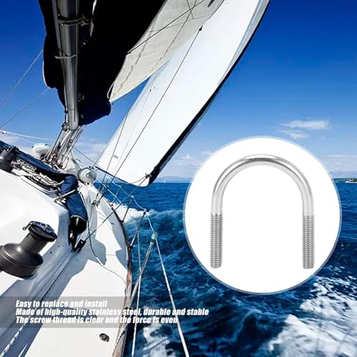 20 Pcs M6x33 UBolts, 304 Stainless Steel UShaped Bolt Set Fastener U Screws Machinery Parts Hardware Tools - Image 2