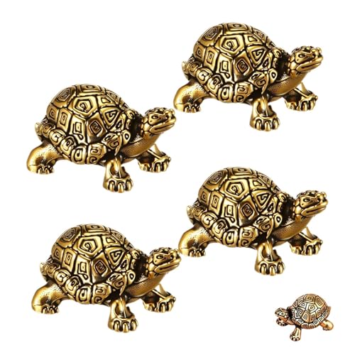 Tortugas de cobre para baño de pájaros, 4 piezas en forma de tortuga, disco de cobre para baño de pájaros, para fuente, jardín, agua, limpieza de invierno al aire libre