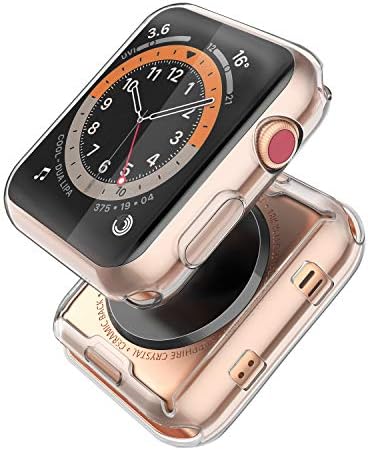 [2-Pack] Piuellia TPU Case for Apple Watch Series 3 Series 2 38mm | Transparent Soft Screen Protector, Scratches Resistant HD Clear Overall Protective Cover for S3/S2