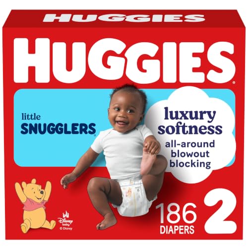 Image of Huggies Little Snugglers Diapers Size 2, 186 Count (3 Packs of 62)