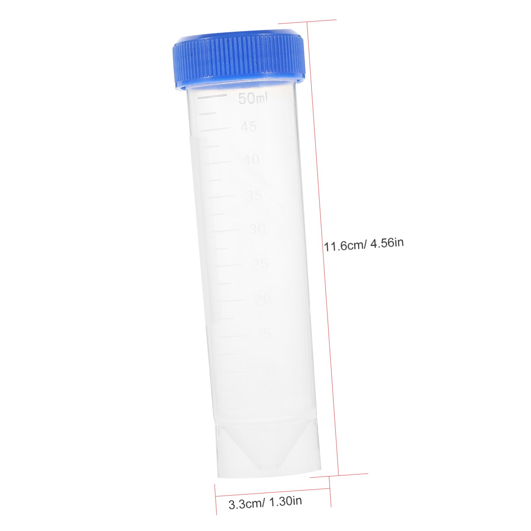 Alipis 50 Pezzi Provette Centrifuga da 50ml in Plastica Pp con Tappo a Vite e Fondo Piatto, Resistenti e Facili da Trasportare per Uso in Laboratorio