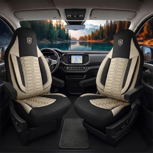 Housses de siege auto universelles camping-car et caravane beige noir
