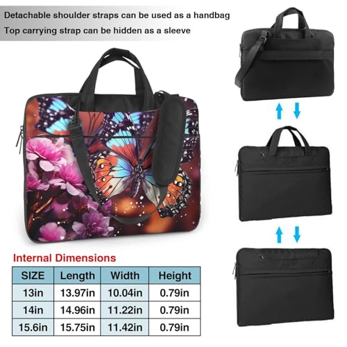 Maletín para portátil KHiry con estampado mariposas coloridas miniatura 2