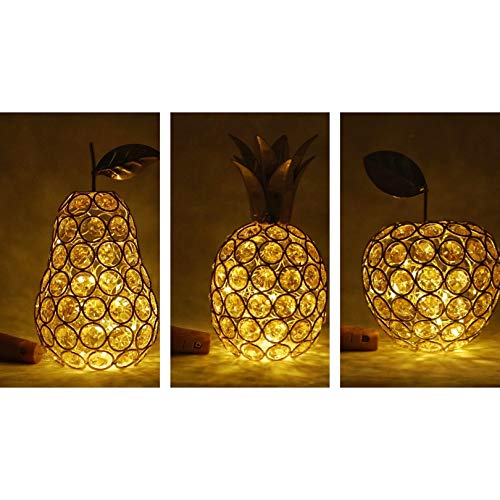 Crystal Pineapple Ornament, Gold Artificial Fruit Figurine, Nordic Handmade Wrought Iron Table Decoration Gift For Home Wedding Party Festival (Pineapple) #TOP2