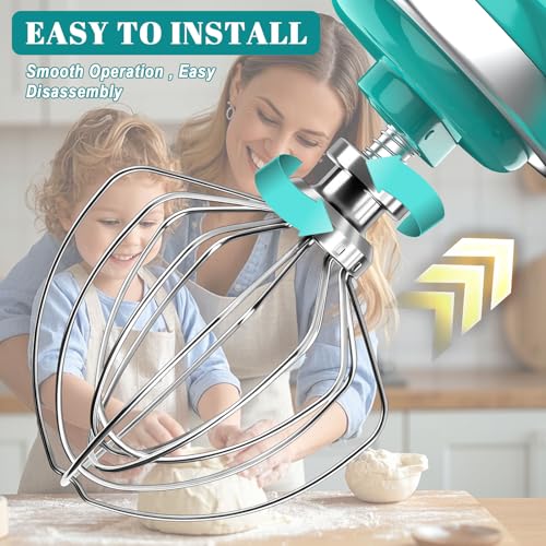 Dishwasher Safe 6 Wire Whisk for Kitchenaid Attachments,Upgrade Real Stainless Steel 6 Wire Whip Attachment for Kitchenaid 4.5-5 Quart Tilt-Head Stand Mixer,Replace K45WW Kitchen Aid Attachments by COOKRA - Used condition - Image 4