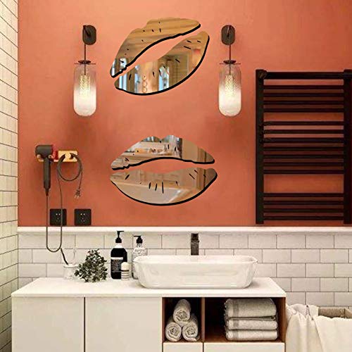 Yanxi 3D Mirror Wall Stickers For Walls, 2 Sets Kiss Stickers Acrylic Diy Self-Adhesive Wallpaper Peel And Stick Murals For Living Room, Bedroom, Bathroom Home Decor #TOP3