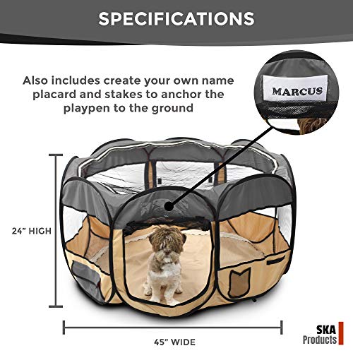 SKA Products Gray 45" Pop Up Puppy Pet Playpen - Thumbnail 2