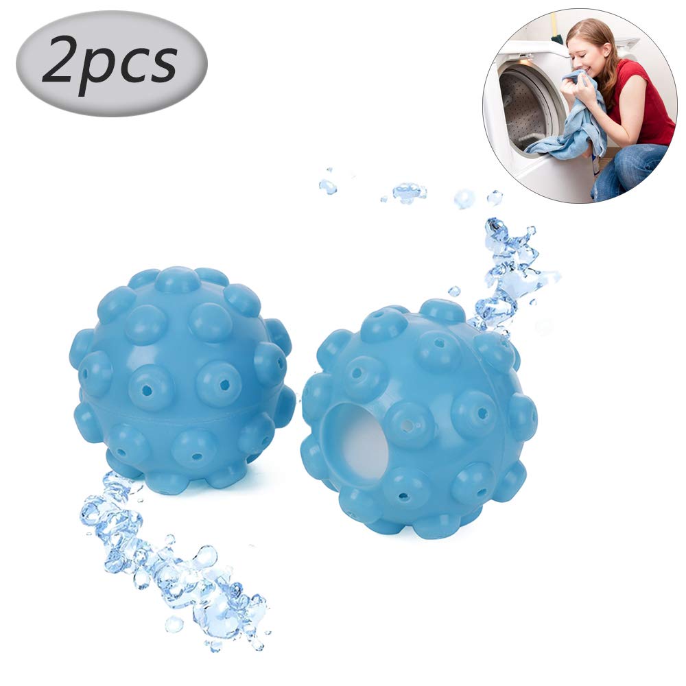 Wrinkle Remover Laundry Ball Steamy Ball Laundry Dryer Balls Home Laundry Dryer Fabric Softening Ball Wrinkle Releasing Dryer Balls (2Pcs, Blue)