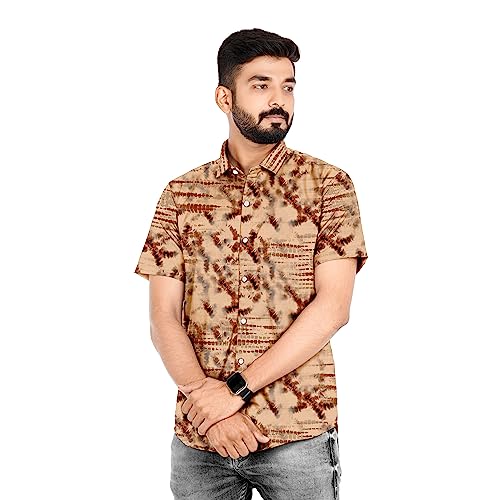 Image of Venisa Men's Cotton Blended Printed Casual Shirt