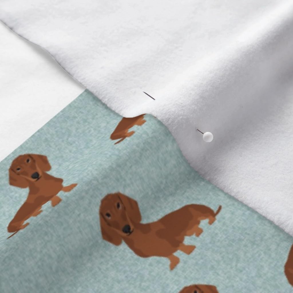 Spoonflower Fabric - Dachshund Pet Quilt Dog Breed Silhouette Cheater Wholecloth Weener Printed on Polartec(R) Fleece Fabric by The Yard - Sewing Blankets Loungewear and No-Sew Projects