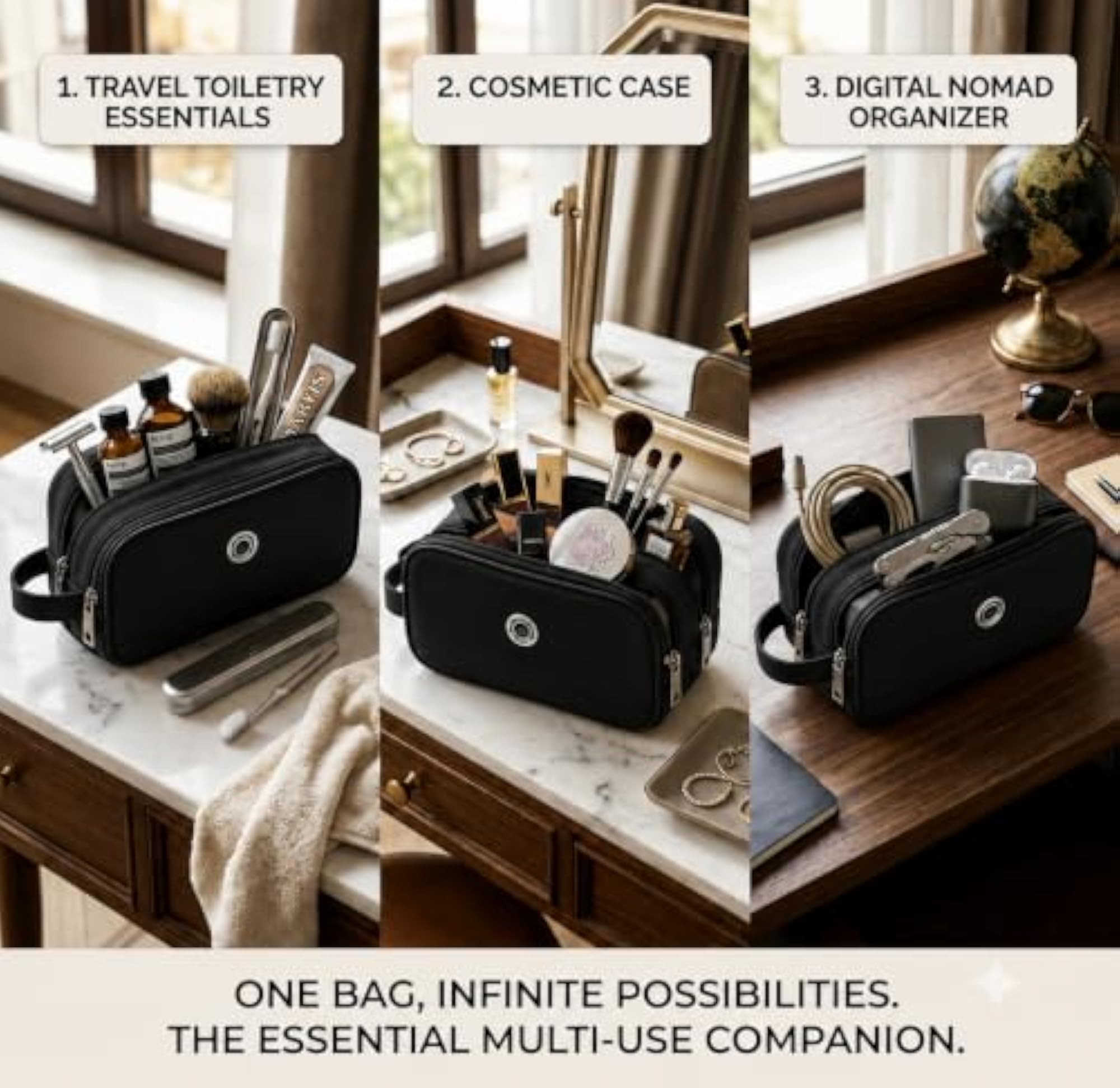 Travel Toiletry Bag & Cosmetic Organizer for Easy Packing