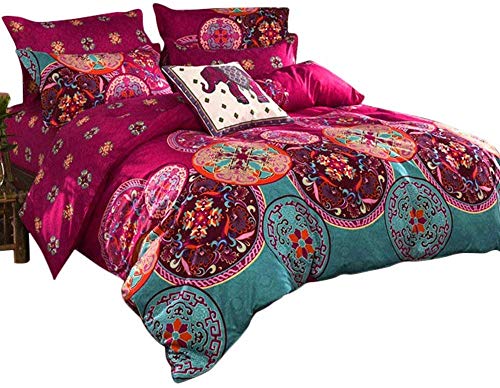 Loussiesd Boho Bedroom Super King Southwestern Indian Bedding Set Print Decoration Bohemian Novelty Comforter Cover with 2 Pillowcases Soft Microfiber Exotic Style Bedspread Cover Zipper 3 Pcs
