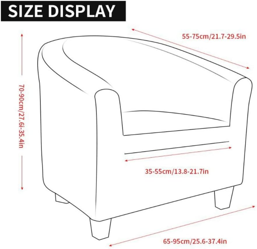 YOPOIY Super Stretch Club Chair Slipcover Removable Washable Barrel Chair Cover Fitted Non-Slip Tub Chair Slipcover for Bar Counter Living Room -7