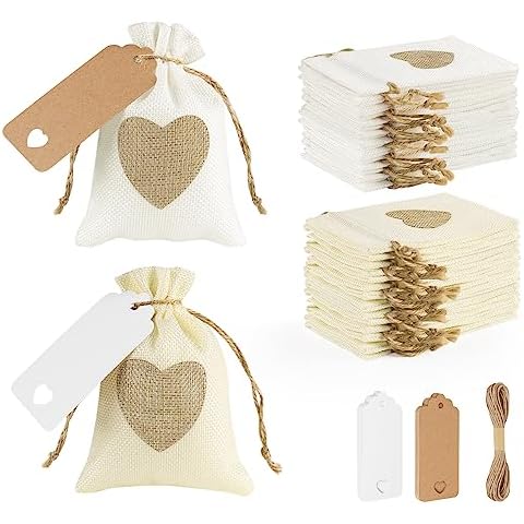 Sachets en Jute Coeur estcoo Cover