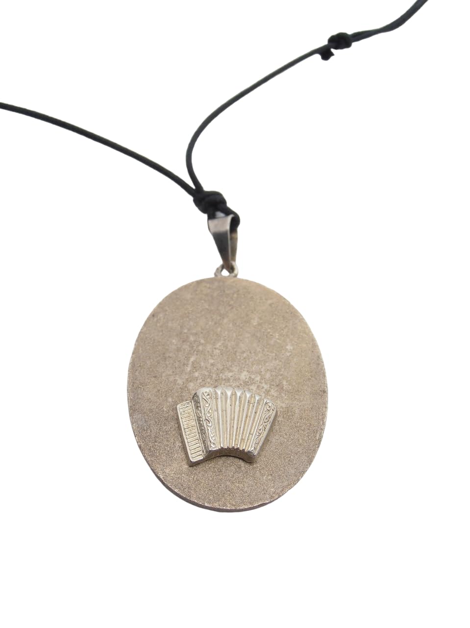 Fisarmonica : Ciondolo in Argento 925 - Pendente con Strumento Musicale - Musicista - Musica - Girocollo in Cordoncino