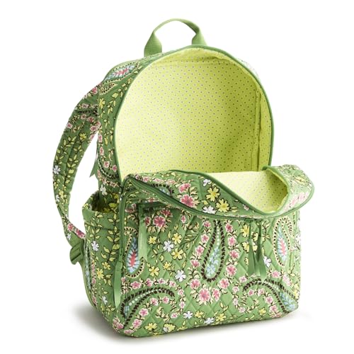 Image of Vera Bradley Women's Premium Cotton Large Bancroft Backpack - 15 inch Laptop & Trolley Sleeves - Hollyhock Paisley, 28L
