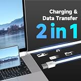 Płaski kabel USB typu C o długości 5 m, do ładowania i synchronizacji danych, kabel zasilający USB A do USB C do kamer bezpieczeństwa domowego i innych urządzeń – biały
