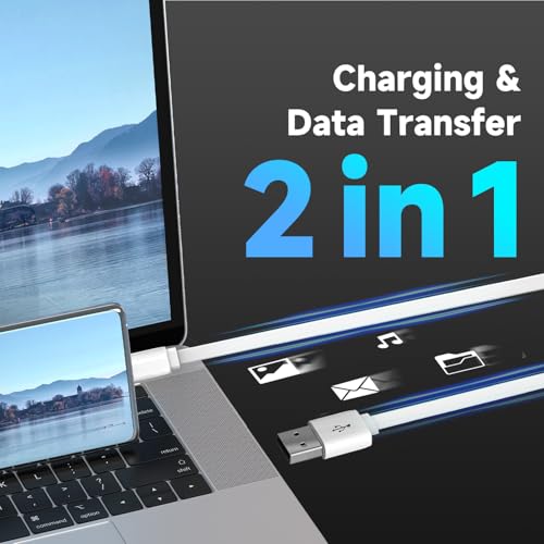 ANLINK 3M/10Ft Flat Power Extension Cable for USB C Enabled Home Security Cameras or Other Devices(Phone,Switch Pro Controller,etc), USB A to Type C Extension Charging and Data Sync Cord - Image 3