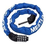 MEETLOCKS 自転車チェーンロック 3.2フィート ブルー 5桁の組み合わせ 高セキュリティ 盗難防止ロック 高耐久 リセット可能 キーレス 自転車ロック 自転車スクーター/オートバイドアゲート用