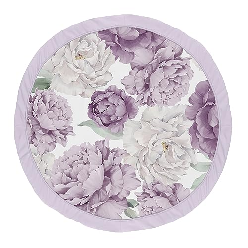 Image of Sweet Jojo Designs Lavender Purple Boho Shabby Chic Floral Girl Baby Play Mat Tummy Time Activity Infant Playmat Playpen Tent Teepee Floor Violet Ivory Bohemian Vintage Garden Watercolor Flower Nature