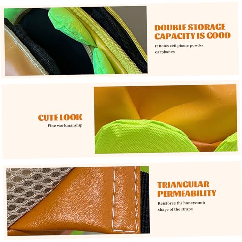 Cheeseburger Backpack Two-Layers Burger Backpack with Adjustable Strap & Burger Pendant Funny Yellow Cartoon Backpacks for Daily Use, Travel Outdoor3