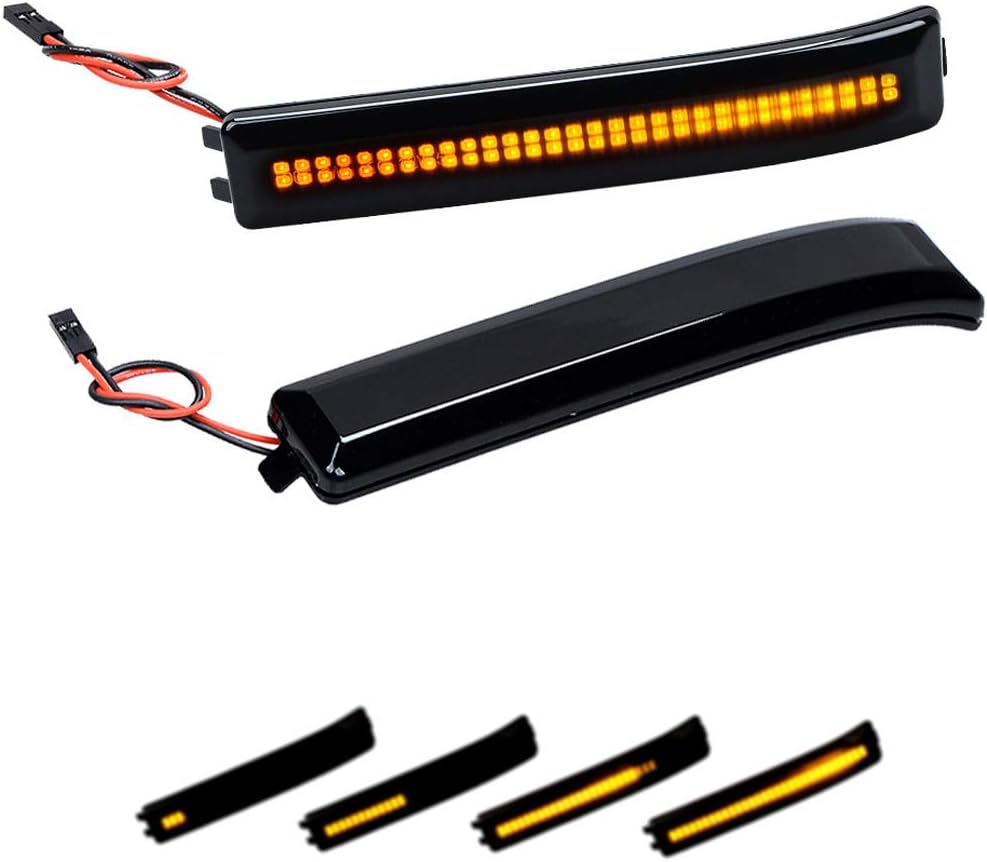 Sequential Turn Signal LED Side Mirror Reflector Maker Light Smoked Len Flashing Compatible with 09-14 Ford F150