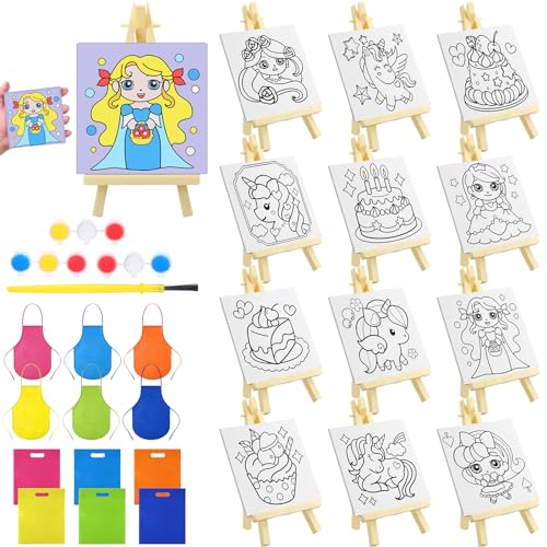 Tenceur 48 Pcs Kids Paint Party Favors Sets with 12