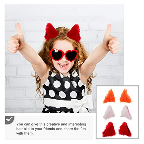 PIXNOR 3 Pares Grampos de Cabelo Orelhas de Gato Orelhas de Gato Raposa da Do Falso Fofo Orelhas Bon