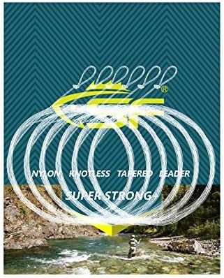 SF 6PCS Pre Tied Loop Fly Tapered Leader Nylon Fly Fishing Trout Leader Line 9FT-3X