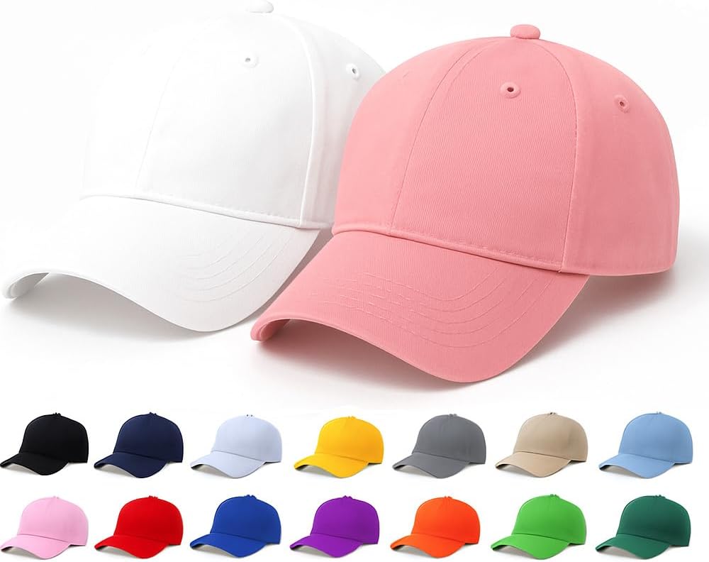 - Unisex Cotton Baseball Cap Combo Pack of 2 - Classic Cotton Baseball Hats, Adjustable Fit for Men & Women