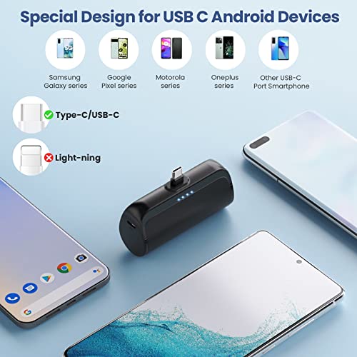 AXNEB Mini Power Bank USB-C,5200mAh 15W PD Fast Charging Power Bank,Compact Portable Charger Battery Pack,Compatible with Android phone Samsung Galaxy S23 S22 Huawei Xiaomi Google Pixel - Image 3