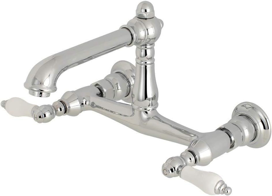 Kingston Brass KS7241PL Wall Mount Bathroom Faucet, Polished Chrome