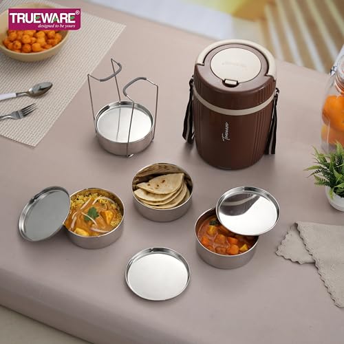 Image of Tureware Electric 4 PU Insulated 4 Stainless Steel Container 450 ML Each Thermoware Electric Lunch Box