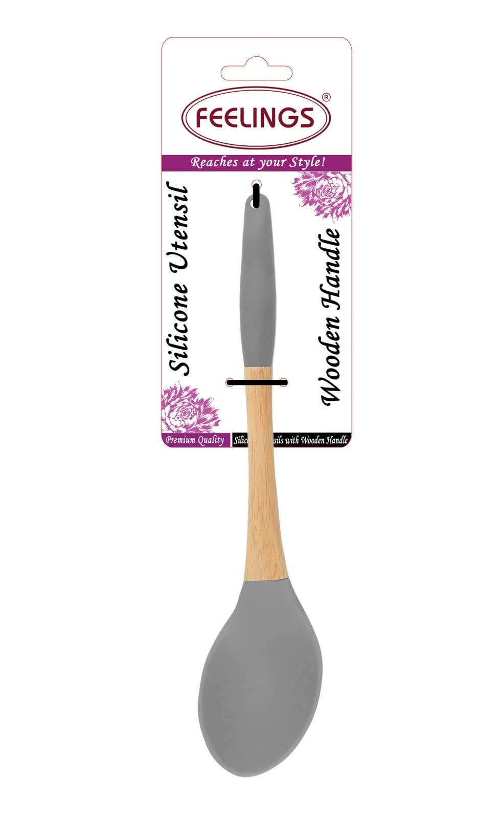 Feelings Silicone Spoon Grey Color 32cm