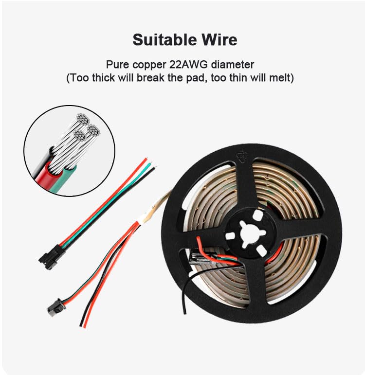 Image of COB FCOB LED Strip High Density Even RGB Dream Color Light Addressable WS2811 720LED /m DC12V /24V for House Indoor Decoration (3.2FT 720LED /M, White PCB DC24V)
