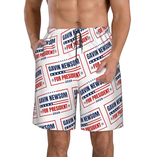 Antaa Gavin Newsom for President Swimtrunk Newsom 2028 Election Men's Beachshorts2