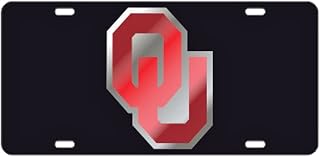 Oklahoma Sooners Black w/Red"OU" Laser Cut License Plate