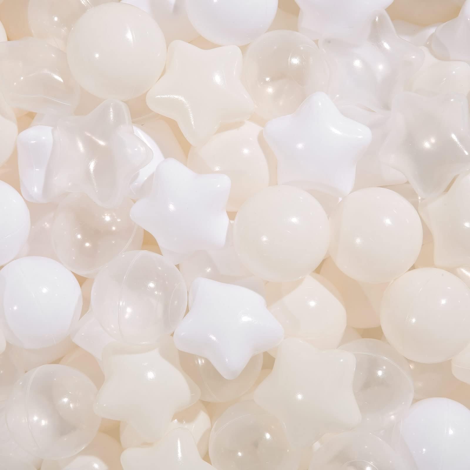100 Pit Balls Plastic Balls, 2.1 Inch Hollow Soft Smash Proof Ball Set, No SmellBalls for Toddler for Play Tent Kiddie (Ship from USA)
