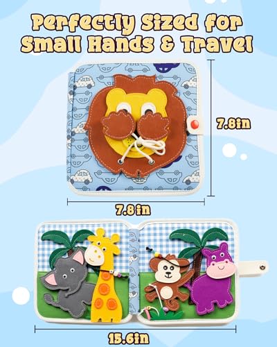 Image of Montessori Busy Book, 8-Page Sensory Activity Toy, Lion