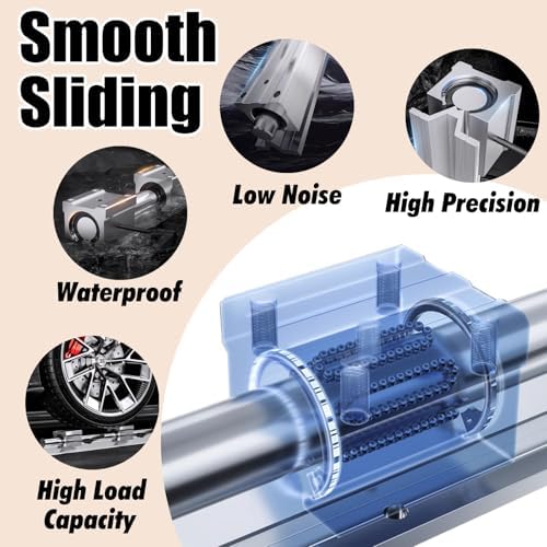 Customizable Linear Rail Slide Guide for Woodworking, 2200lbs Load Capacity SBR10, 1800mm Length, Square Slide Bearing Block for Cutting Machines & Mills