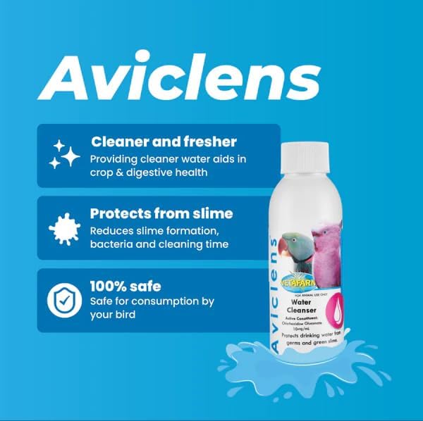 Aviclens Liquid Water Cleaner & Purifier for All Birds, 8 Fl Oz, Clear
