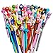 sencoo 24 pack Black Erasable Pens Kawaii Cute Cartoon Gel Ink Pens Assorted Style Writing Pens for Birthday Present School Prize Student Gift Fun Girl Pens (erasable black)