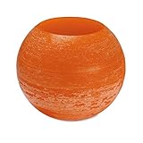 Farbe: kürbis Sehr hochwertiges, großes Wachswindlicht Luna  Ø 380mm Kürbis  incl. Glaseinsatz  Original von Steinhart