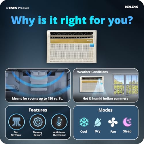 Image of Voltas Window Air Conditioner WAC 185INV TOPAZ, (4011551)
