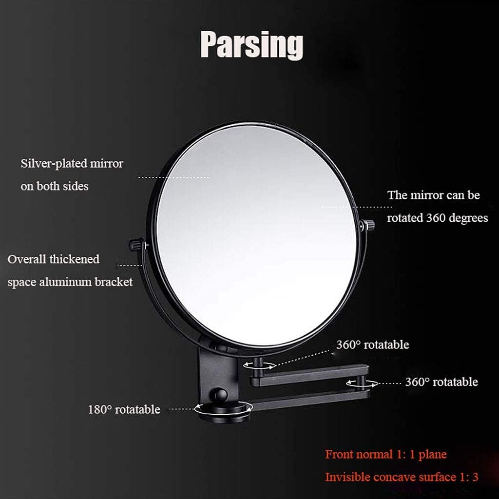 Bathroom Mirror Free Punching Folding Telescopic Magnifying Makeup Mirror Beauty Double-sided Mirror(Size:A Color:B) image 4